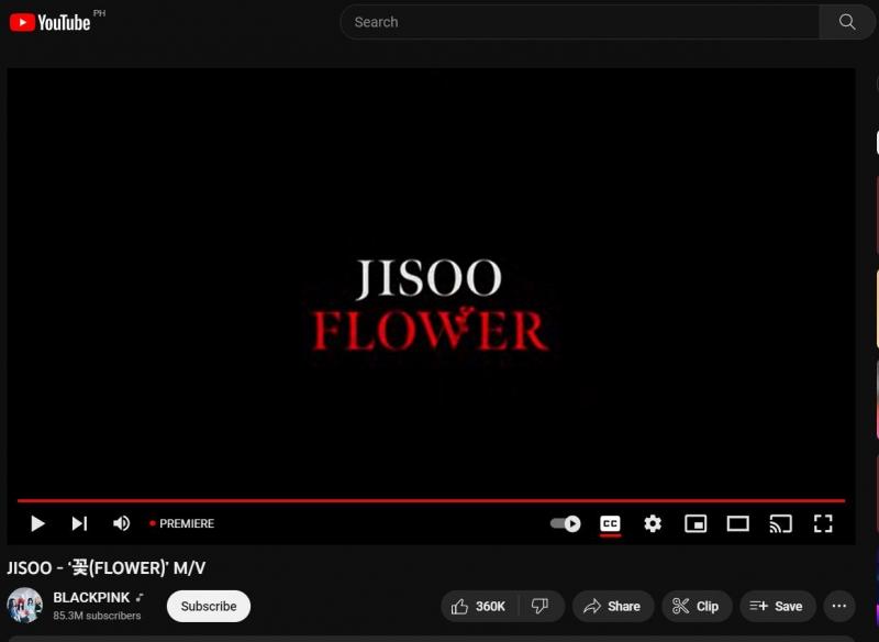 JISOO - '꽃(FLOWER)' M/V Live View Count 