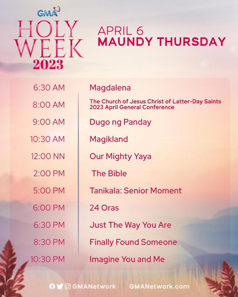 GMA Network features special programming schedule for Holy Week 2023