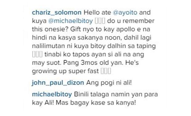 Chariz Solomon posts thank you message for Michael V and wife