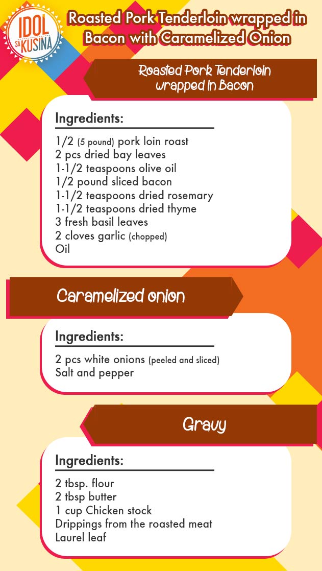 How to make Roasted Pork Tenderloin wrapped in Bacon with Caramelized