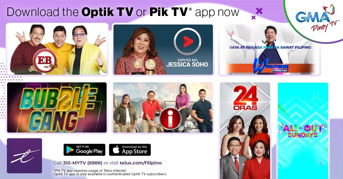 Enjoy GMA Pinoy TV Anywhere Via Optik TV and Pik TV Apps At No ...