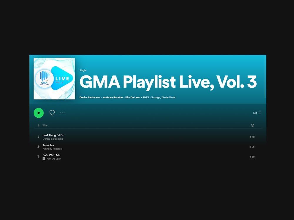 GMA Playlist Live Vol 3