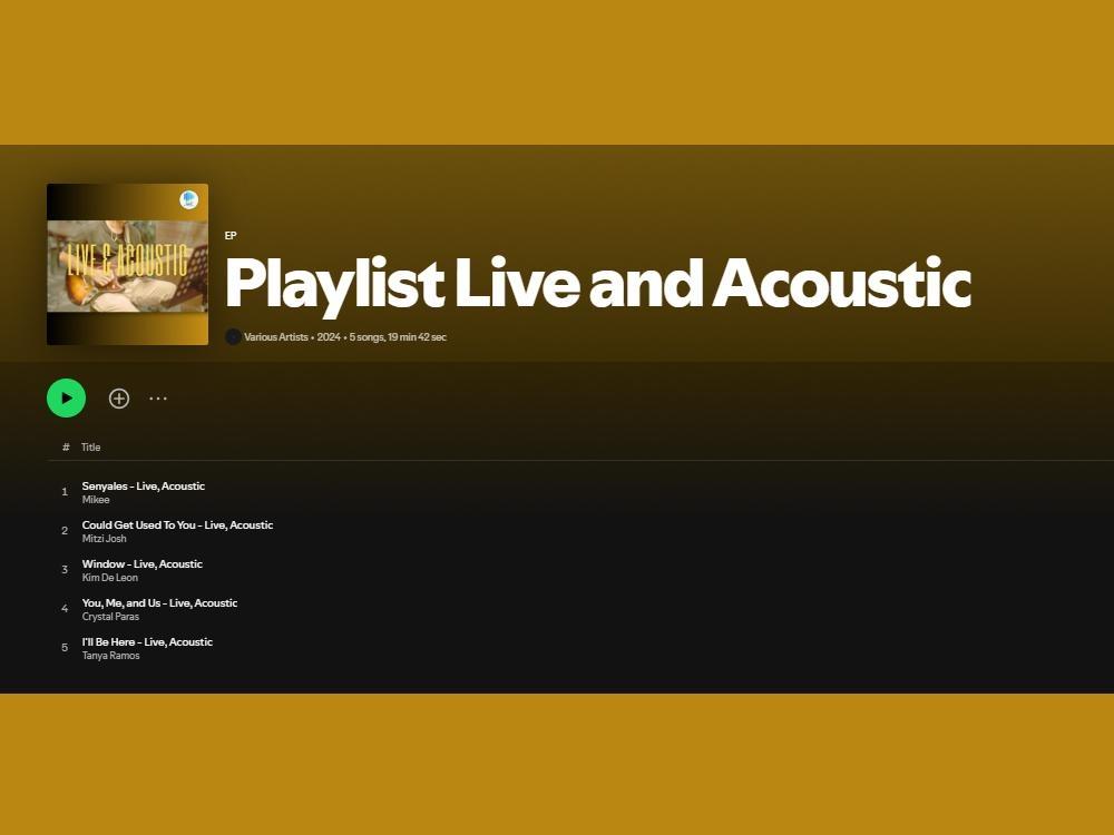 Playlist acoustic and live