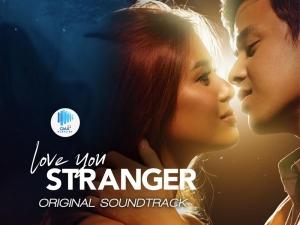 Love You Stranger OST cover art, Gabbi Garcia and Khalil Ramos about to kiss