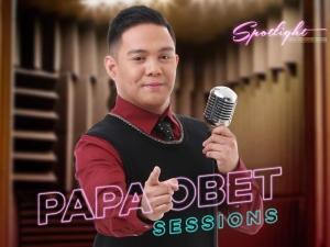 Papa Obet Sessions cover art, Papa Obet with microphone