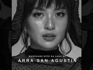 Hanggang Dito Na Lang EP cover art; B/W closeup photo of Arra San Agustin