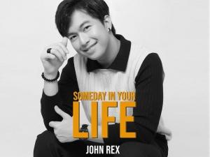 Someday in Your Life cover art; John Rex in a black and white outfit smiling while seated